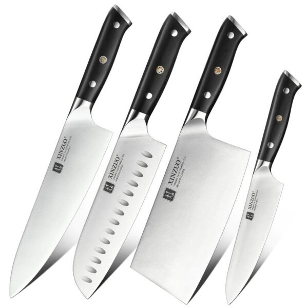 XINZUO Modern Professional Chef Knife Set German 1.4116 Steel Kitchen Knives Natural Ebony Wood Handle