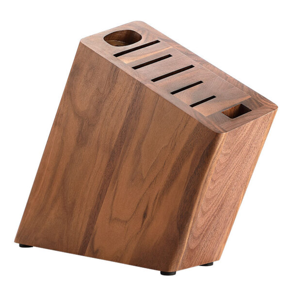 New Natural Walnut Wood Kitchen Knife Wooden Block 7 Slots High Quality Holder Stand