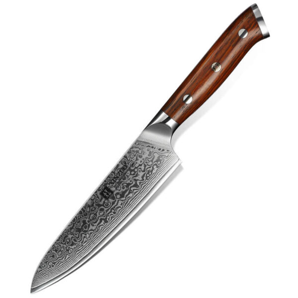 High Quality Japanese Damascus Steel Utility Knife Sharp Kitchen Knives with Rosewood Handle