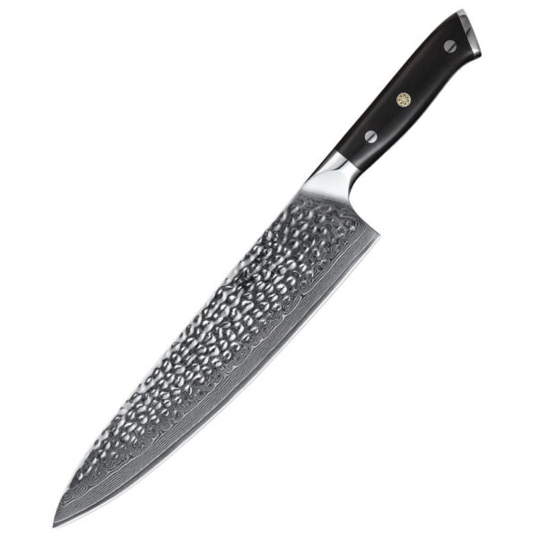 10 Inch Professional Japanese Damascus Steel 67 Layers Carbon Steel Kitchen Chef Knife Ebony Handle Gold Supplier