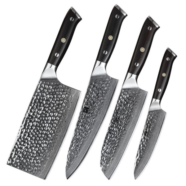 4Pcs 67 Layers Professional Damascus Steel Chef Knife Set High Quality Sharp Kitchen Knives Manufacturer