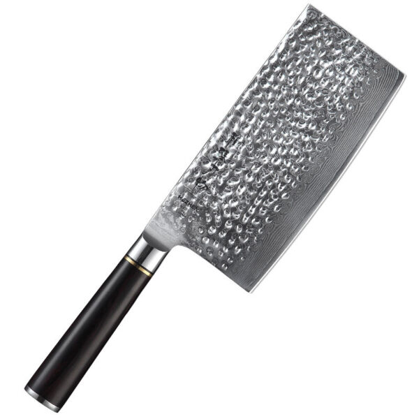 7 Inch Japanese Damascus Steel Kitchen Cleaver Knife with Ebony Wood Handle