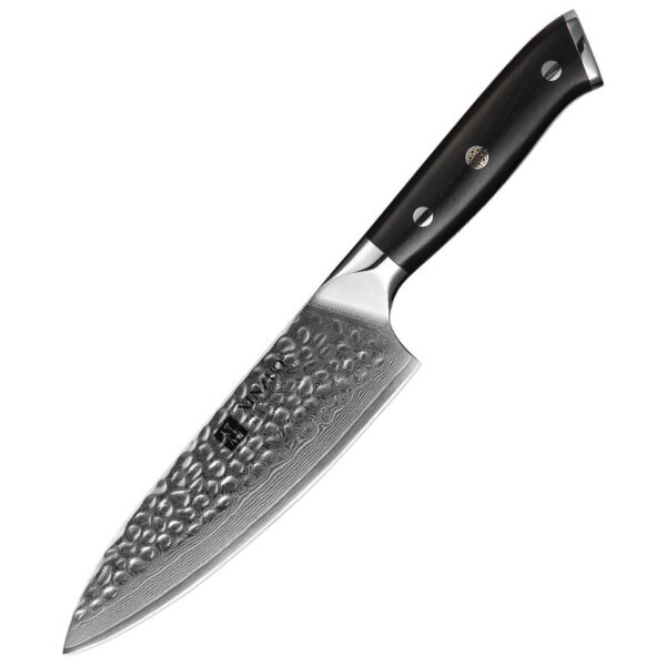 XINZUO 6.5 Inch Razor Sharp Japanese Forged Damascus Steel Ebony Handle Kitchen Chef Knife Cutter